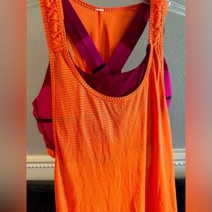 Lululemon tank top pink purple,orange and wine color size 8